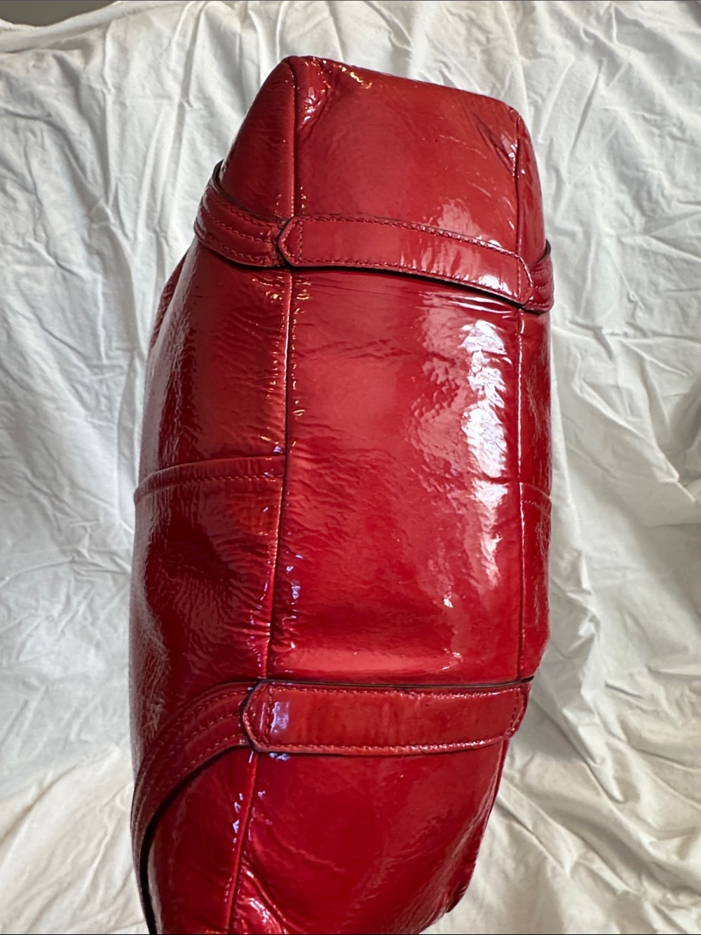 Coach Red Patent Leather Shoulder Hobo - Picture 5 of 9
